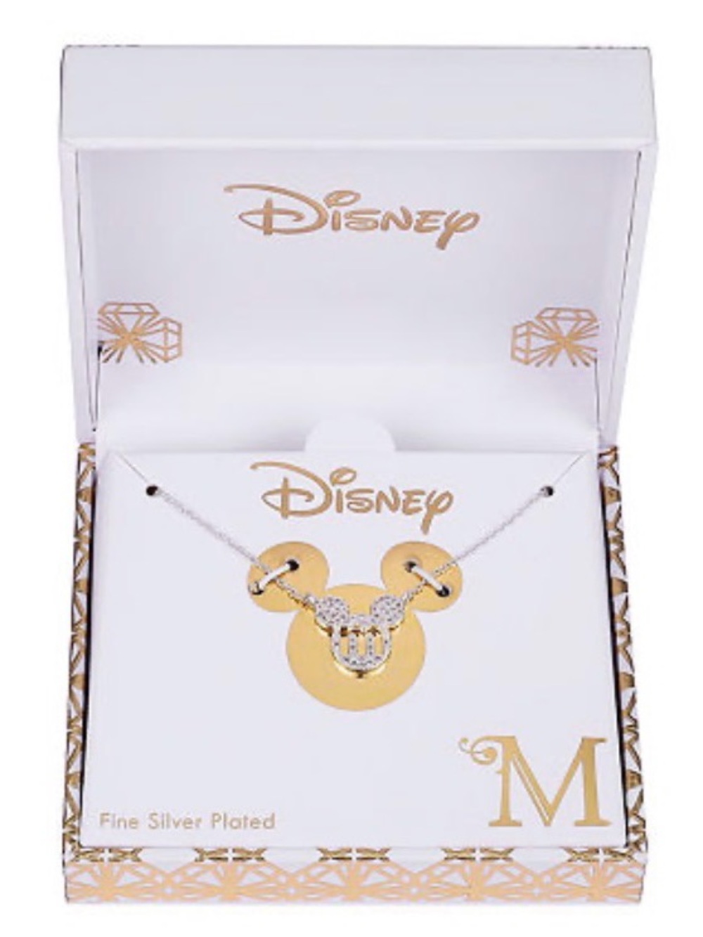 Disney Classics Cubic Zirconia Silver Plated Mickey Mouse Pendant Necklace